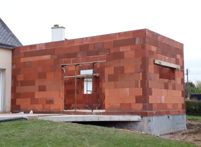 Extension de maison en Bio-Brique collée à Courseulles-sur-Mer