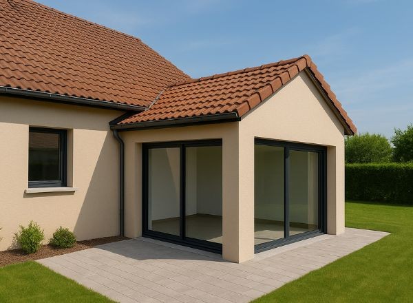 Extension de garage avec toit plat