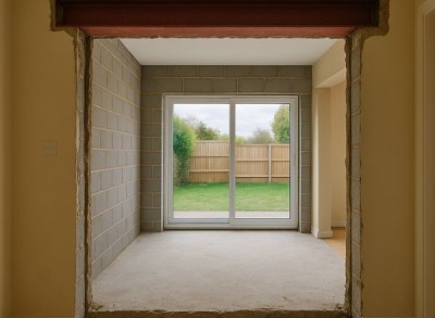 Ouverture de mur pour accès à un agrandissement à Mézidon-Canon